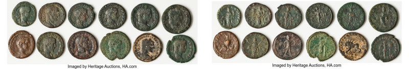 ANCIENT LOTS. Roman Imperial. Lot of twelve (12) AE issues. Good-Choice Fine. In...