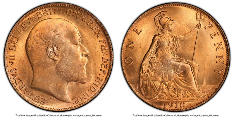 Edward VII Penny 1910 MS65 Red PCGS, KM794.2, S-3990. HID09801242017 © 2023 Heri...