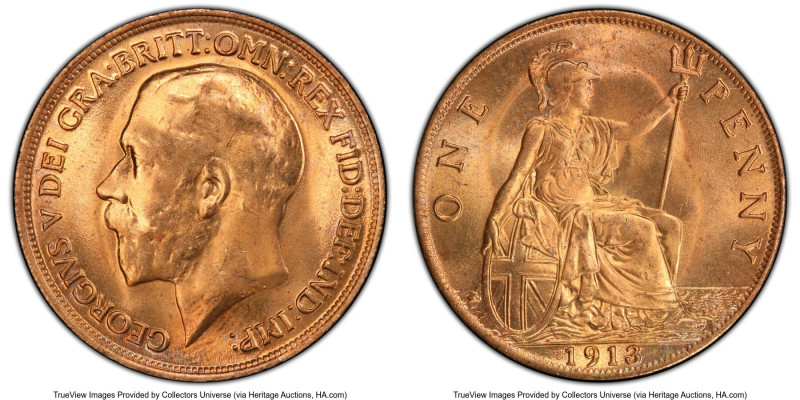 George V Penny 1913 MS65 Red PCGS, KM810, S-4051. HID09801242017 © 2023 Heritage...