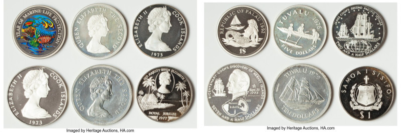 6-Piece Lot of Uncertified silver Proof Assorted Issues UNC, 1) Cook Islands: El...