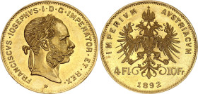 Austria 4 Florin / 10 Francs 1892 Restrike