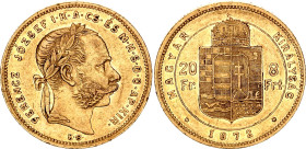 Hungary 8 Forint / 20 Francs 1872 KB