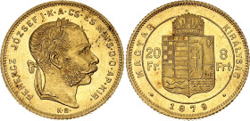 Hungary 8 Forint / 20 Francs 1879 KB