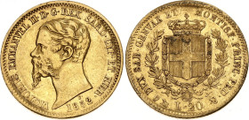Italian States Sardinia 20 Lire 1852 P
