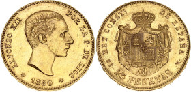 Spain 25 Pesetas 1880 (*1880) MS M
