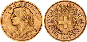 Switzerland 20 Francs 1935 LB