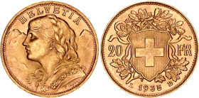 Switzerland 20 Francs 1935 LB