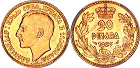 Yugoslavia 20 Dinara 1925 PCGS MS65