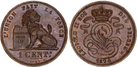 Belgium 1 Centime 1874