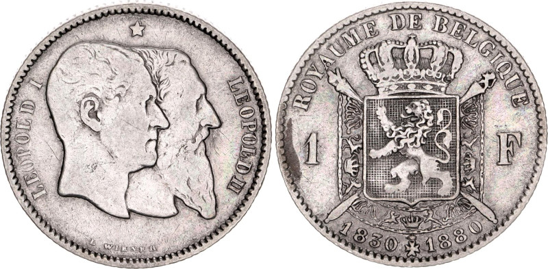 Belgium 1 Franc 1880

KM# 38, N# 281; Silver; Leopold II; Fifty Years of the B...