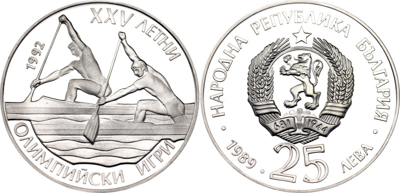 Bulgaria 25 Leva 1989

KM# 189, N# 53440; Silver., Proof; 1992 Summer Olympics...