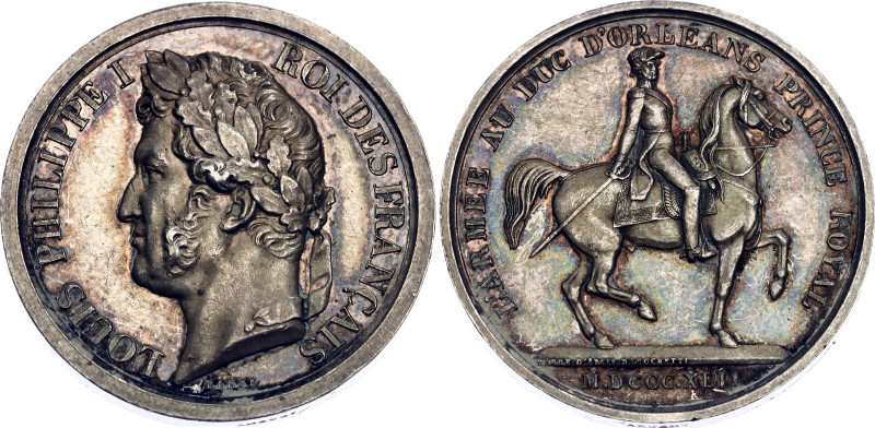 France Silver Medal "Louis Philippe I - Inauguration of the Equestrian Monument ...