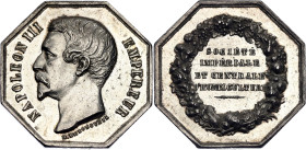 France Silver Octagonal Jeton "Napoleon III - Imperial Society of Horticulture" 1852 - 1870 (ND)