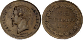 France Copper Medal "Napoleon III - Fête" 1853