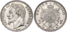 France 5 Francs 1870 BB