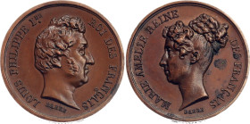 France Bronze Medal "Louis Philippe I and Marie Amelie" 19th Century