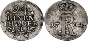 German States Brandenburg-Prussia 1/24 Taler 1764 A