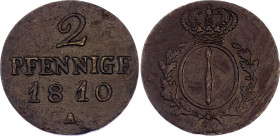 German States Prussia 2 Pfennig 1810 A