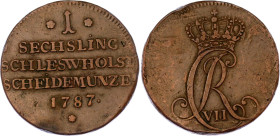 German States Schleswig-Holstein 1 Sechsling 1787