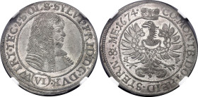 German States Wurttemberg-Ols 6 Kreuzer 1674 SP NGC MS63