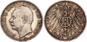 Germany - Empire Baden 3 Mark 1915 G Key Date