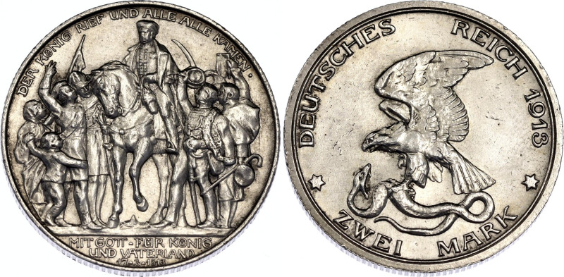 Germany - Empire Prussia 2 Mark 1913 A

KM# 532, N# 13477; Silver; Wilhelm II;...