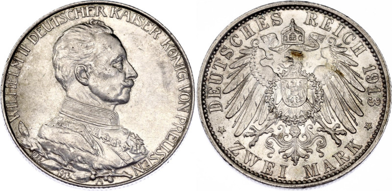 Germany - Empire Prussia 2 Mark 1913 A

KM# 533, N# 8273; Silver; Wilhelm II; ...