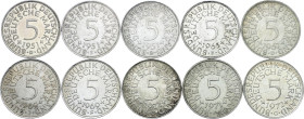 Germany - FRG 10 x 5 Deutsche Mark 1951  - 1972