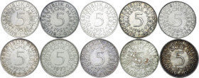 Germany - FRG 10 x 5 Deutsche Mark 1951  - 1974