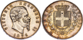 Italy 5 Lire 1876 R