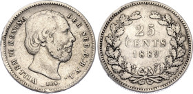 Netherlands 25 Cents 1889