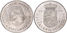 Netherlands 10 Gulden 1973