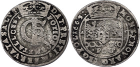 Polish - Lithuanian Commonwealth 30 Groszy / Tymf 1665 Double Strike