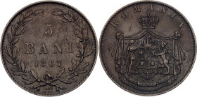 Romania 5 Bani 1867 WATT & CO.