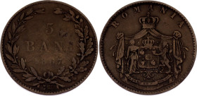 Romania 5 Bani 1867 WATT & CO.