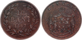 Romania 10 Bani 1867 HEATON