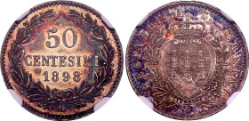 San Marino 50 Centesimi 1898 R NGC MS62