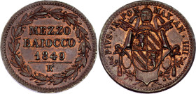Vatican 1/2 Baiocco 1849 R