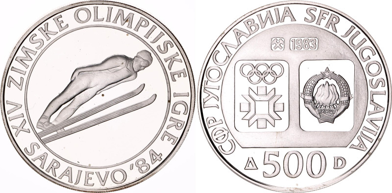 Yugoslavia 500 Dinara 1983

KM# 102, N# 22901; Silver., Proof; Winter Olympics...