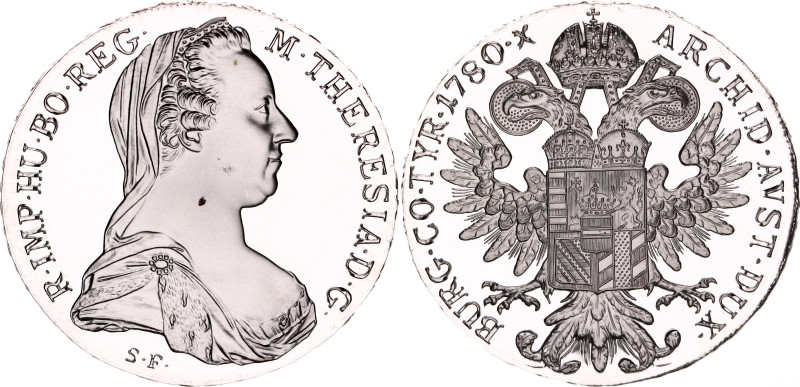 Austria 1 Taler 1780 SF Restrike

KM# T1, N# 7393; Silver, Proof; Maria Theres...