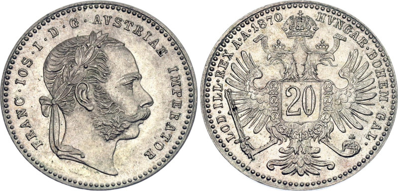 Austria 20 Kreuzer 1870

KM# 2212, N# 18273; Silver; Franz Joseph I; UNC