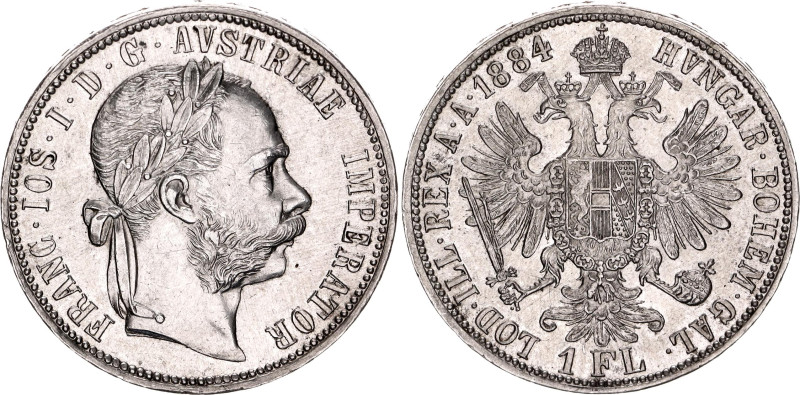 Austria 1 Florin 1884

KM# 2222, Schön# 149, N# 4726; Silver; Franz Joseph I; ...