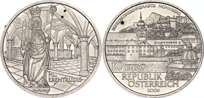 Austria 10 Euro 2006

KM# 3129, N# 13298; Silver; Nonnberg Abbey; Mintage 4000...