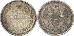Russia 20 Kopeks 1861 СПБ ФБ