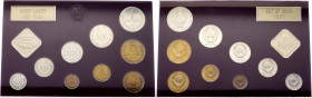 Russia - USSR Annual Coin Set of 9 Coins & Token 1987 ЛМД