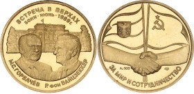 Russia - USSR Gold Medal "Gorbachev's visit to Weizsacker" 1989 ЛМД