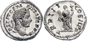 Roman Empire Geta Denarius 211 AD Felicitas