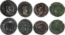 Roman Empire Constantine I Lot of 4 Follis 293 - 337 AD