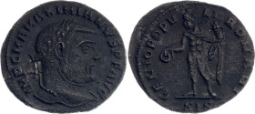 Roman Empire Maximianus Herculius 1/4 Follis 305 AD Genius