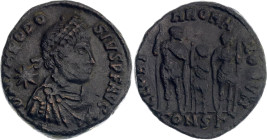 Roman Empire Theodosius II Follis 406 - 408 AD